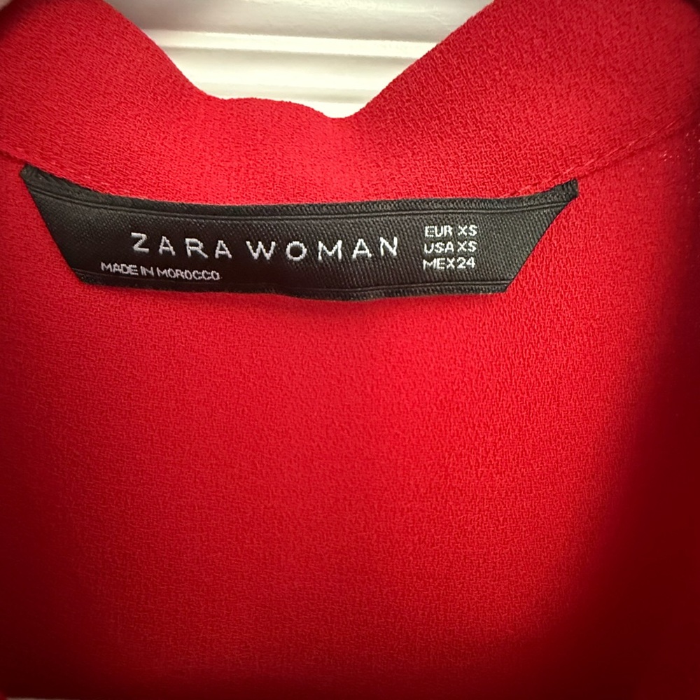 Chic Zara Vibrant Red Mini Dress - Picture 3 of 4